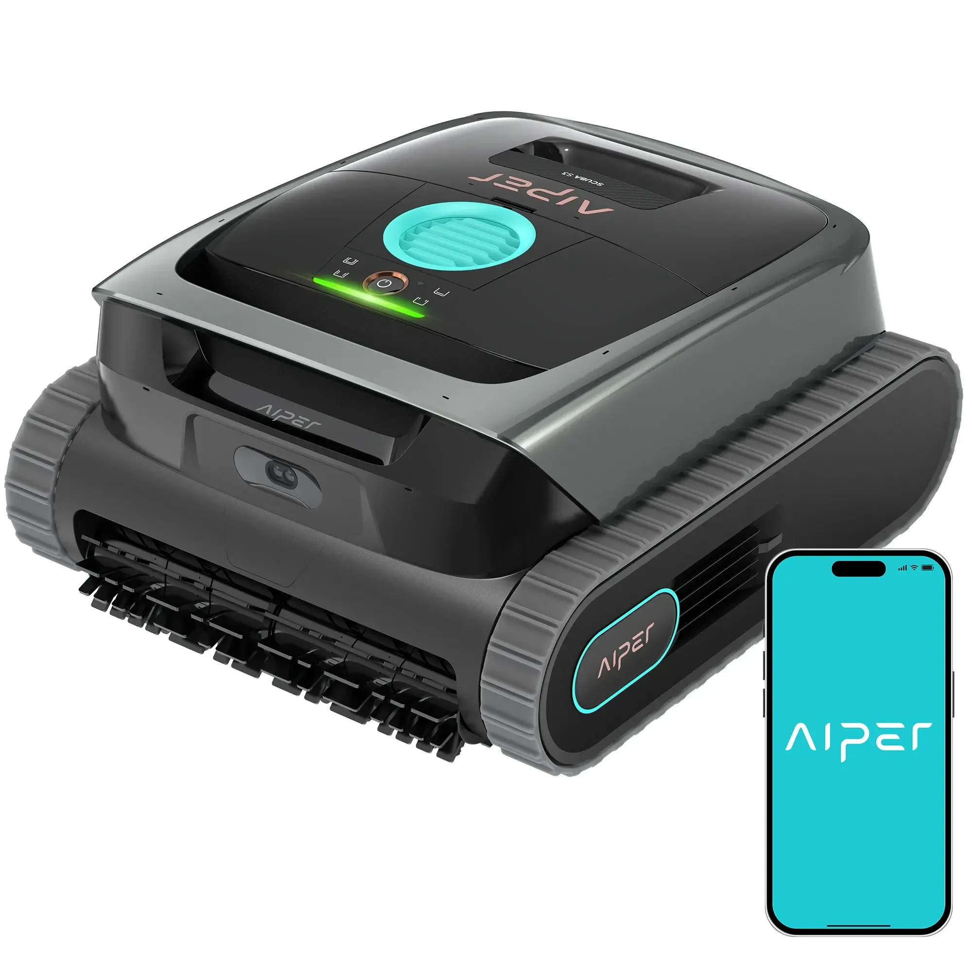 Robot de piscine Aiper Scuba S3, vue de trois quarts