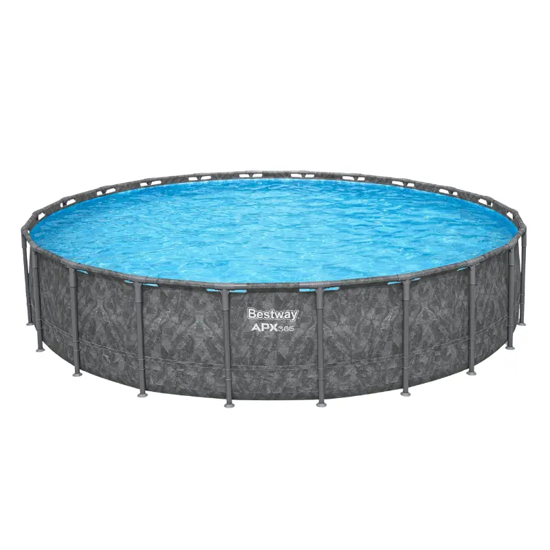 Piscine tubulaire ronde Bestway APX 365 6,71 × 1,32 m, vue de trois quarts