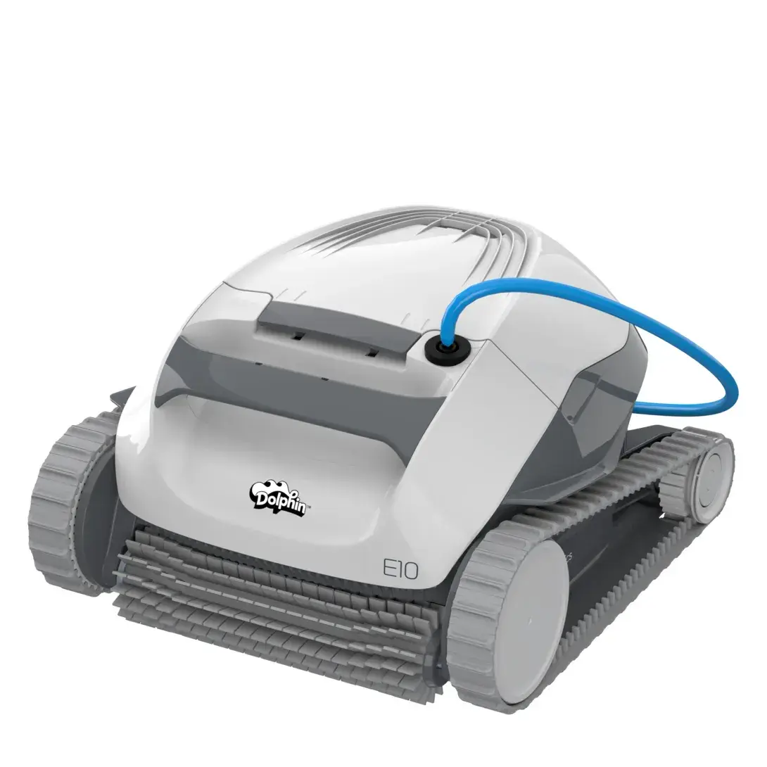 Robot de piscine Dolphin E10, vue de trois quarts