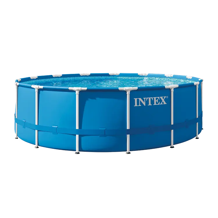 Piscine tubulaire ronde Intex Metal Frame 4,57 × 1,22 m, vue de face