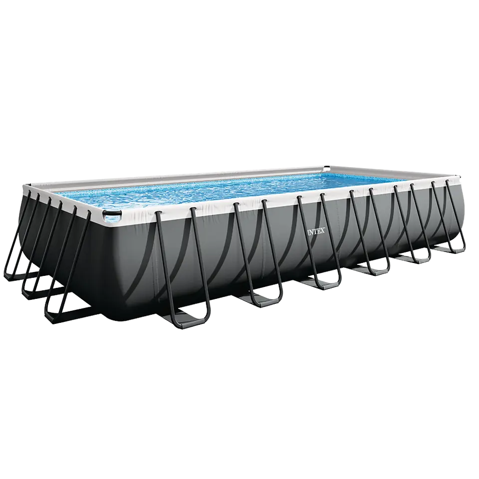 Piscine tubulaire rectangulaire Intex Ultra XTR 7,32 × 3,66 × 1,32 m, vue de trois quarts