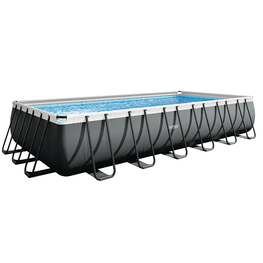Piscine tubulaire rectangulaire Intex Ultra XTR 7,32 × 3,66 × 1,32 m, vue de trois quarts