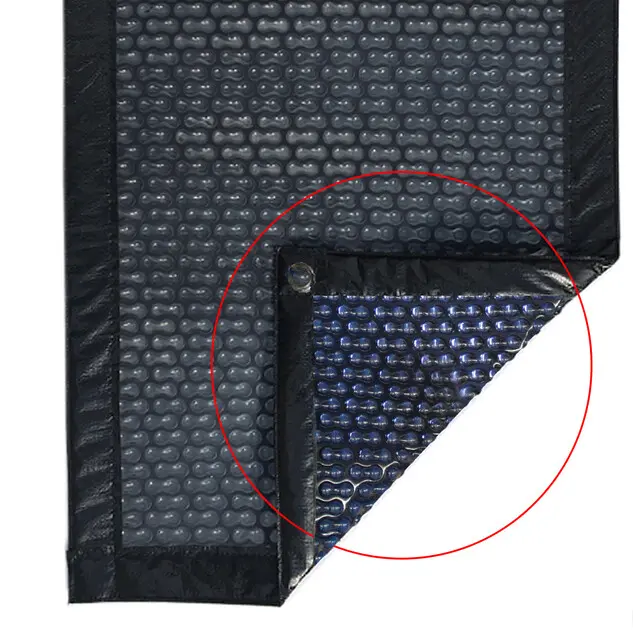 Bâche à bulles Iverbel Energy Guard GeoBubble 500, le coin retourné sur sa face bleu nuit