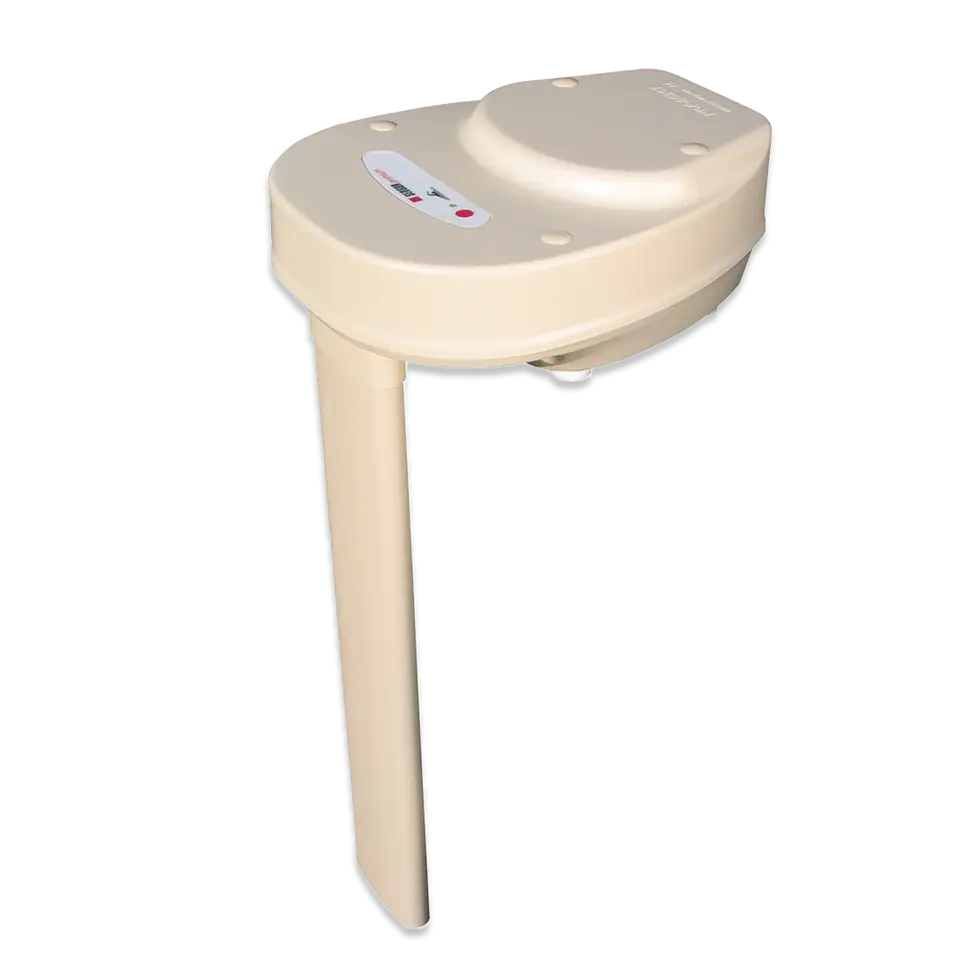 Alarme de piscine Maytronics Sensor Premium, le boîtier et le tube de sonde, vue de trois quarts