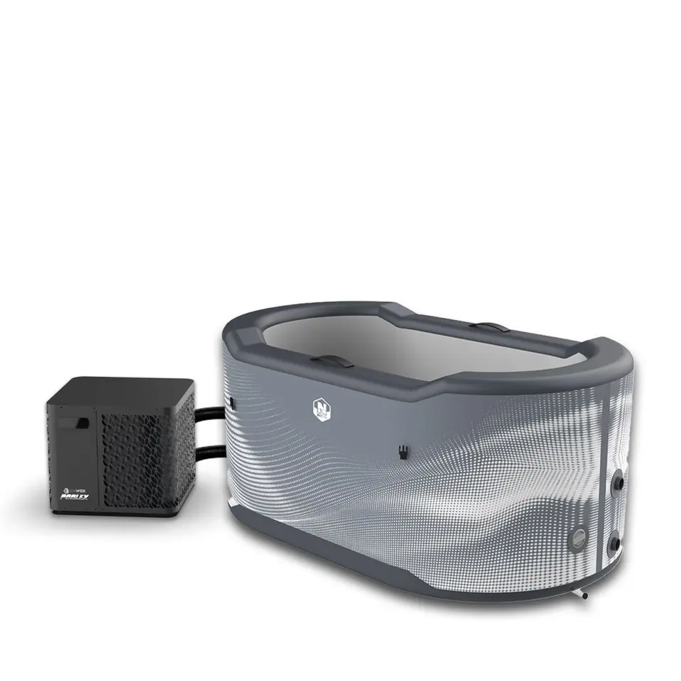 Bain froid drop-stitch NetSpa Järvi avec chiller, vue de trois quarts