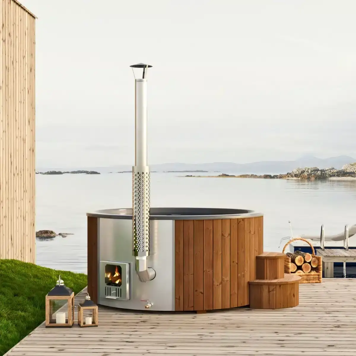 Bain nordique Njord Nora Ø220, vue de trois quarts