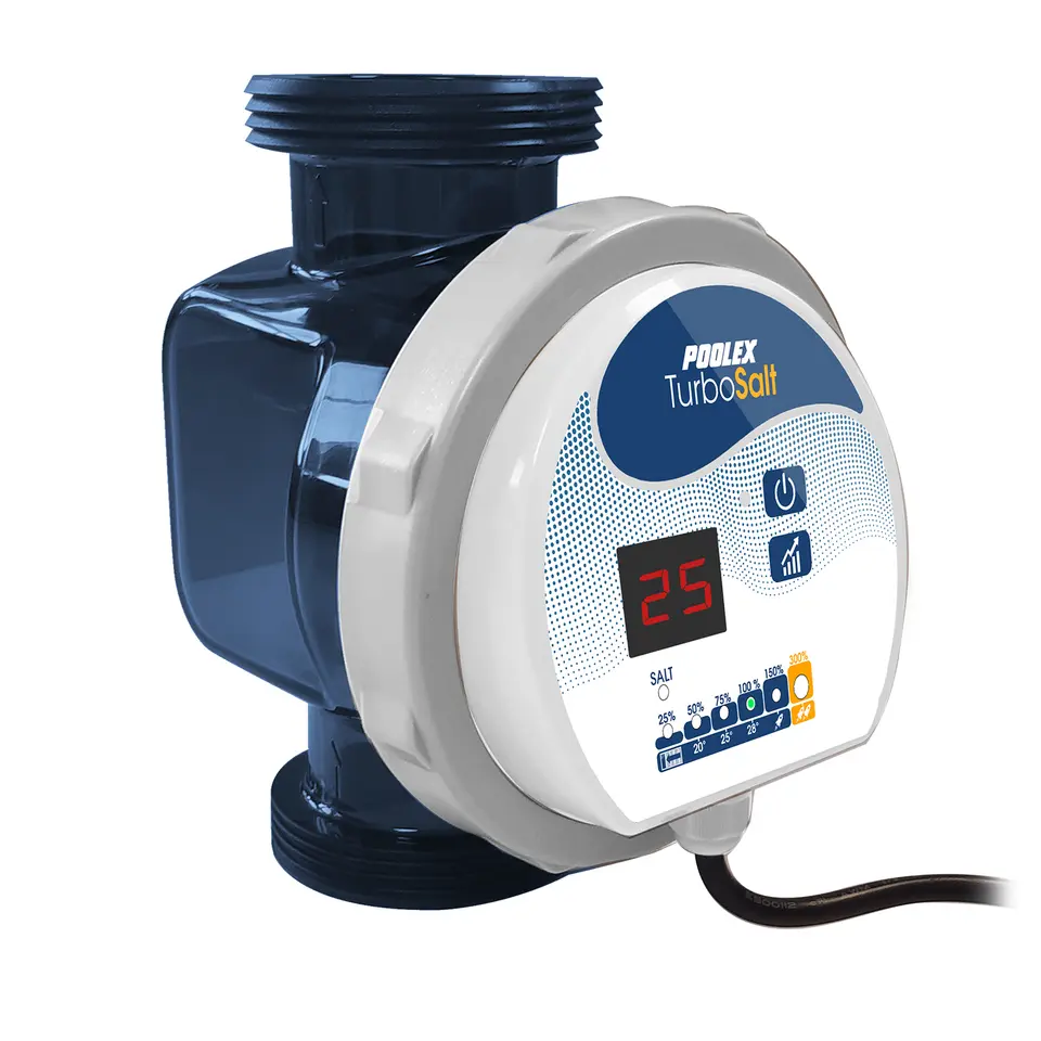 Électrolyseur au sel Poolex Turbo Salt TS600, vue de trois quarts