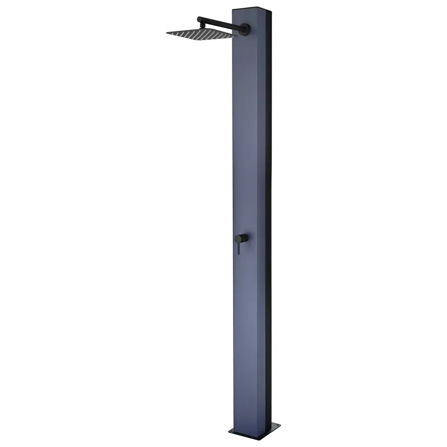 Douche solaire Poolimex Phoenix bleu océan, vue de trois quarts