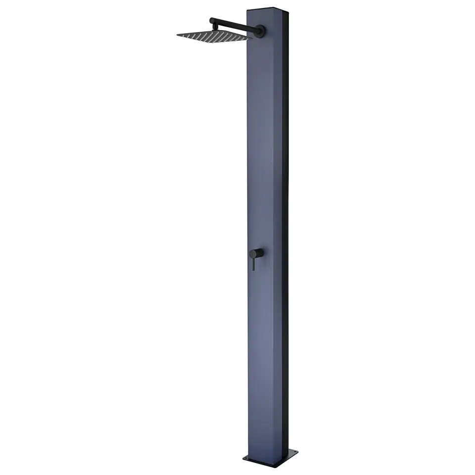 Douche solaire Poolimex Phoenix bleu océan, vue de trois quarts